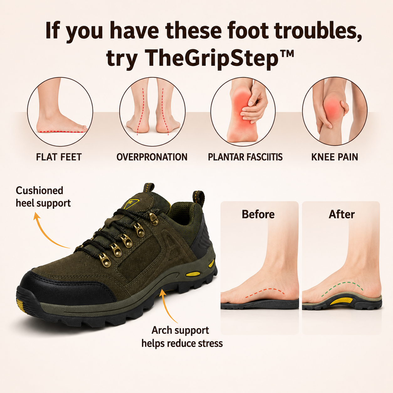 TheGripStep™ Men's All-Day Comfort Shoes